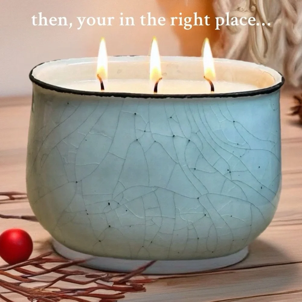 3 wick ceramic scented Candle